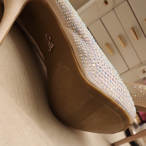 Elegant Rhinestone Peep-Toe Heels - Picture 4 of 7